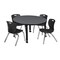 Regency Tables > Height Adjustable > Round Mobile Table & Chair Sets, 36 W, 36 L, 23-34 H, Grey TB36RNDGYAPCBK45BK - alternate 1